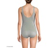 image:imageLands End Womens Chlorine Resistant Soft Cup Tugless Sporty One Piece Swimsuit  UPF 50 Chlorine Resistant Soft Cup Bra Scoop Neck Lap Swimming Water Aerobics Plus and Long SizesFusion Green Mini Stripe