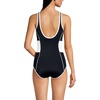 image:imageLands End Womens Chlorine Resistant Soft Cup Tugless Sporty One Piece Swimsuit  UPF 50 Chlorine Resistant Soft Cup Bra Scoop Neck Lap Swimming Water Aerobics Plus and Long SizesBlackWhite
