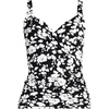 image:imageLands End Womens Chlorine Resistant Wrap Tankini Swimsuit TopBlack Blossom Floral