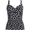 image:imageLands End Womens Chlorine Resistant Wrap Tankini Swimsuit TopBlackEgret White Tossed Dots
