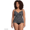 image:imageLands End Womens Chlorine Resistant Wrap Tankini Swimsuit TopBlackEgret White Tossed Dots