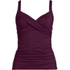 image:imageLands End Womens Chlorine Resistant Wrap Tankini Swimsuit TopDark Wine