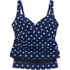 image:imageLands End Womens Chlorine Resistant Wrap Tankini Swimsuit TopDeep Sea Polka Dot