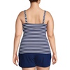 image:imageLands End Womens Chlorine Resistant Wrap Tankini Swimsuit TopDeep SeaWhite Media Stripe
