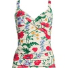 image:imageLands End Womens Chlorine Resistant Wrap Tankini Swimsuit TopEgretPoppy Floral