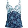 image:imageLands End Womens Chlorine Resistant Wrap Tankini Swimsuit TopNavyWhite Jacobean Mix