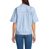 image:imageLands End Womens Cooling Elbow Sleeve Button Front ShirtClear Blue Sky Quad Stripe