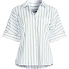 image:imageLands End Womens Cooling Elbow Sleeve Button Front ShirtWinter Pear Twin Stripe