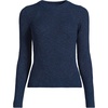 image:imageLands End Womens Cotton Blend Marl Ribbed Crew Neck SweaterDeep Sea Navy