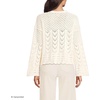 image:imageLands End Womens Cotton Boucle Pointelle Notch Neck SweaterFresh Ivory