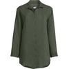 image:imageLands End Womens Cotton Gauze Button Down Swim Coverup Shirt DressRich Olive Green