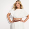 image:imageLands End Womens Cotton Gauze Dolman Sleeve Crop Cover Up TopChalk White