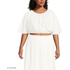 image:imageLands End Womens Cotton Gauze Dolman Sleeve Crop Cover Up TopChalk White