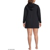 image:imageLands End Womens Cotton Jersey Long Sleeve Hooded Swim Coverup DressBlack