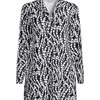 image:imageLands End Womens Cotton Jersey Long Sleeve Hooded Swim Coverup DressBlackWhite Vine Floral