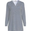 image:imageLands End Womens Cotton Jersey Long Sleeve Hooded Swim Coverup DressDeep Sea Navy Mini Stripe