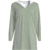 image:imageLands End Womens Cotton Jersey Long Sleeve Hooded Swim Coverup DressFusion Green Mini Stripe