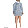 image:imageLands End Womens Cotton Jersey Long Sleeve Hooded Swim Coverup DressLake Blue Geo Floral