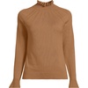 image:imageLands End Womens Cotton Pointelle Turtleneck SweaterCanyon Camel