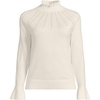image:imageLands End Womens Cotton Pointelle Turtleneck SweaterFresh Ivory