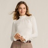 image:imageLands End Womens Cotton Pointelle Turtleneck SweaterFresh Ivory