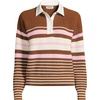 image:imageLands End Womens Cotton Rugby SweaterRich Ginger Multi Stripes