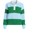 image:imageLands End Womens Cotton Rugby SweaterTrue GreenSoft Ice Blue Rugby