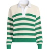 image:imageLands End Womens Cotton Rugby SweaterVibrant Clover Stripe