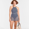 image:imageLands End Womens Crochet Monokini Swim Dress SwimsuitDeep Sea NavyWhite
