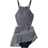 image:imageLands End Womens Crochet Monokini Swim Dress SwimsuitDeep Sea NavyWhite