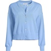 image:imageLands End Womens Cropped Fine Gauge Crew Neck Cardigan SweaterClear Blue Sky