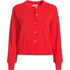 image:imageLands End Womens Cropped Fine Gauge Crew Neck Cardigan SweaterCoral Red