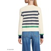 image:imageLands End Womens Cropped Fine Gauge Crew Neck Cardigan SweaterFresh IvoryNavy Founders