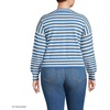 image:imageLands End Womens Cropped Fine Gauge Crew Neck Cardigan SweaterMuted Cobalt BlueIvory Breton