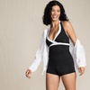 image:imageLands End Womens DCup Chlorine Resistant VNeck Halter Tankini Swimsuit TopBlackWhite