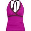 image:imageLands End Womens DCup Chlorine Resistant VNeck Halter Tankini Swimsuit TopCrimson RoseDark Wine