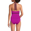 image:imageLands End Womens DCup Chlorine Resistant VNeck Halter Tankini Swimsuit TopCrimson RoseDark Wine