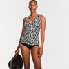 image:imageLands End Womens DCup Plunge Tankini TopBlackWhite Vine Floral