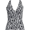 image:imageLands End Womens DCup Plunge Tankini TopBlackWhite Vine Floral