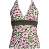 image:imageLands End Womens DCup Plunge Tankini TopPink FloralBorder Mix