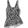 image:imageLands End Womens DCup Scoop Neck Swim Dress SwimsuitBlackWhite Vine Floral