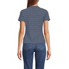 image:imageLands End Womens Drapey Rib Fitted Short Sleeve Mini TShirtDeep Sea NavyIvory Stripe