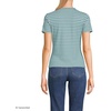 image:imageLands End Womens Drapey Rib Fitted Short Sleeve Mini TShirtTourmaline Stripe