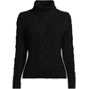 image:imageLands End Womens Drifter Cable Turtleneck SweaterBlack