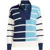 image:imageLands End Womens Drifter Cotton Quarter Zip Pullover SweaterDeep SeaFresh Ivory Stripe