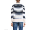 image:imageLands End Womens Drifter Cotton Quarter Zip Pullover SweaterIvoryNavy Stripe
