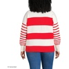 image:imageLands End Womens Drifter Jersey Crewneck SweaterCoral RedIvory Stripes