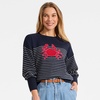 image:imageLands End Womens Drifter Jersey Crewneck SweaterRed CrabNavy