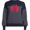 image:imageLands End Womens Drifter Jersey Crewneck SweaterRed CrabNavy