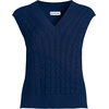 image:imageLands End Womens Drifter Modern Cable V Neck Vest SweaterDeep Sea Navy